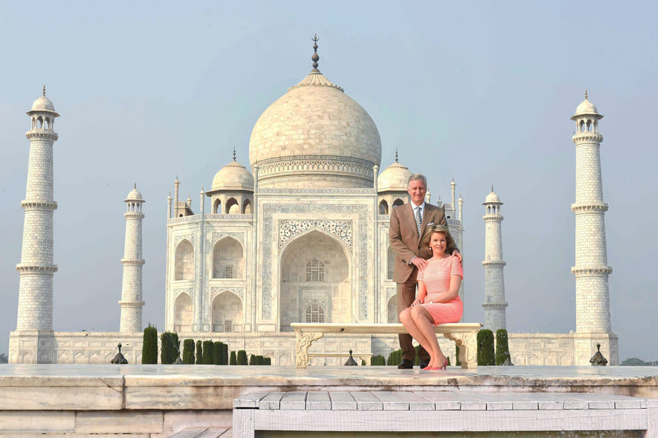 Belgium king and queen visited taj mahal 