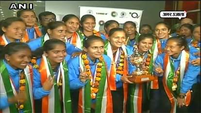 Indian women's hockey team arrived in Delhi after winning Asia Cup 2017