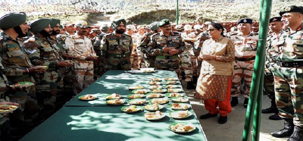 Defense Minister Nirmala Sitharaman visits Forward Army Posts near China border 