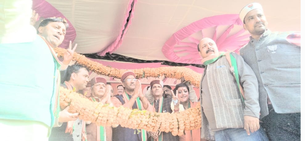 himachal assembly election 2017 uttarakhand cm trivendra rawat rally at rampur