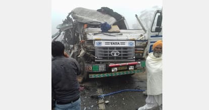 firozpur bus trolly collision due to smoke