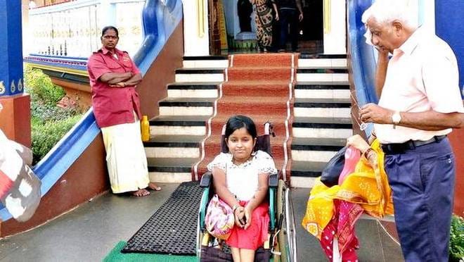 divyang girl did not get permission to enter temple with wheelchair