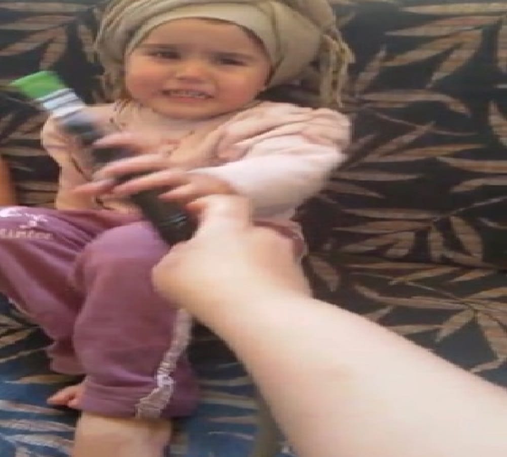 little girl has such a hobby to drink hookah in haryana style