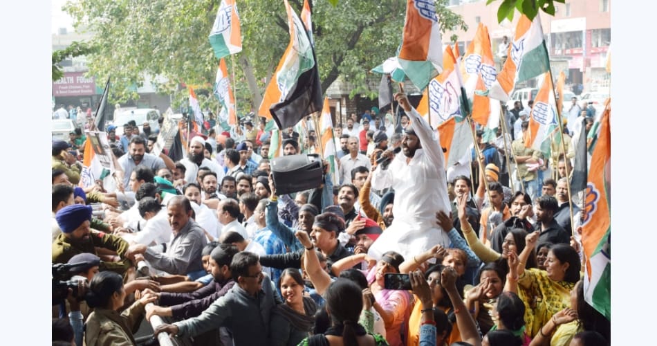 Black Day Protest Against Demonetisation in Chandigarh
