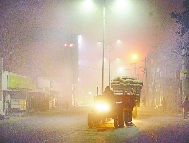 Dense fog from morning till evening