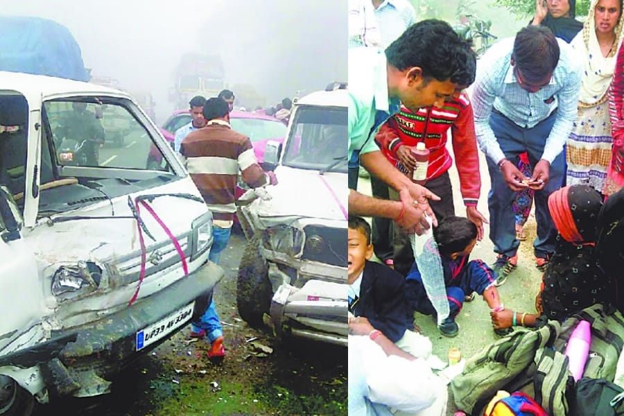 accident in sultanpur because of smog.
