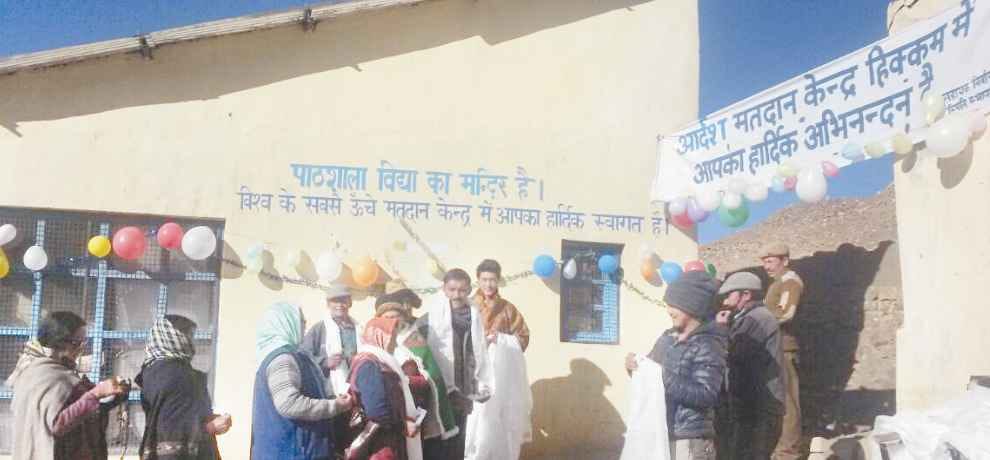 Bumper voting at World highest polling station Hikkim