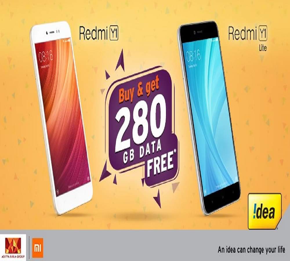 Idea Cellular offers 280GB extra data with Xiaomi Redmi Y1 and Redmi Y1 Lite