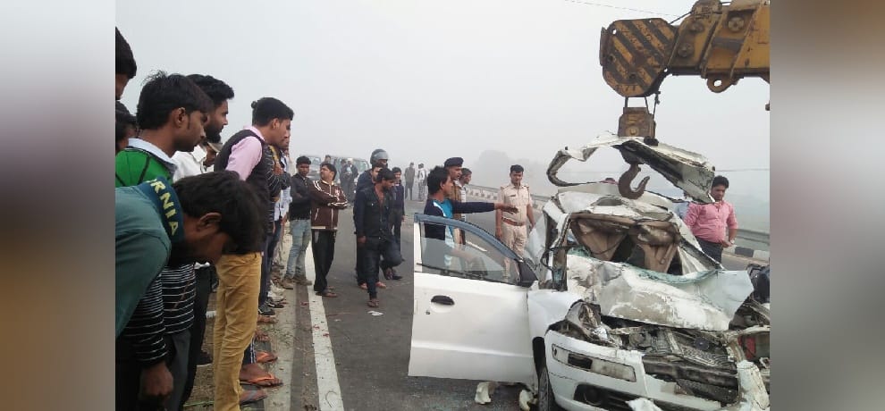 accident of two dozen vehicles due to smog in palwal