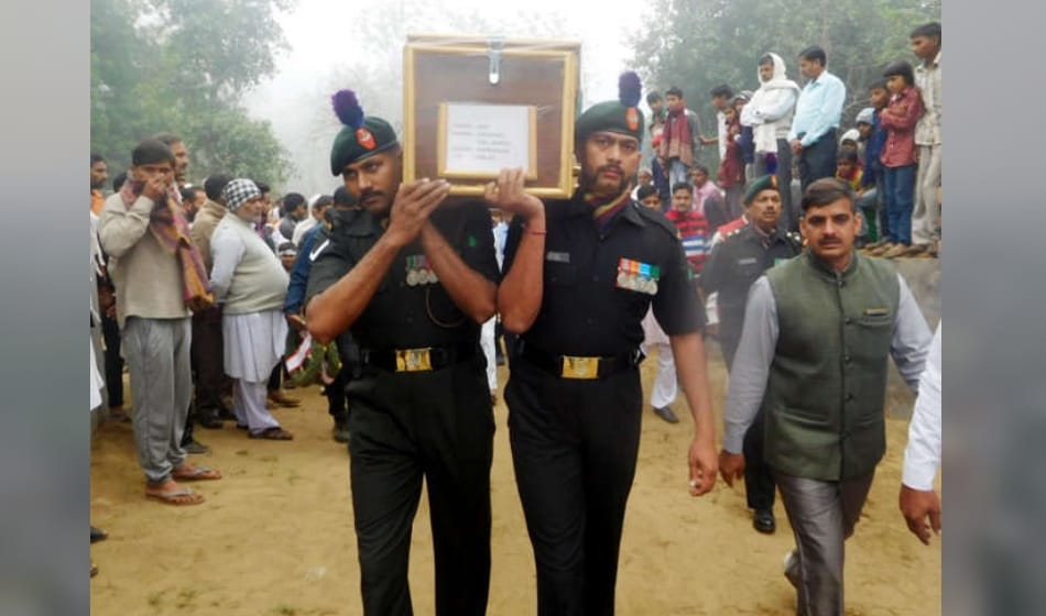 terror attack in pulwama: martyr brahmapal singh died after killing 3 terrorists, body reaches home