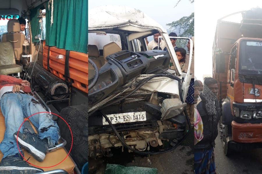 two died in accident in itaunja in Lucknow.