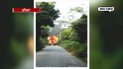 Watch: Oil tanker catches fire near Ghonti Chowki area