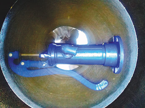 raw alcohol filled with tank, used to be handpump