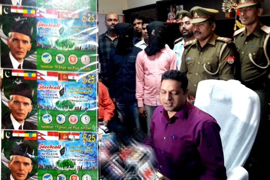 arrest for running a fake telefone exchange in Lucknow.