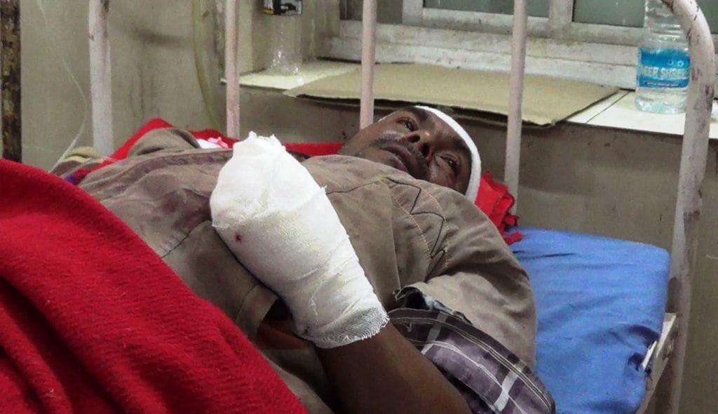 one bomb blasted in hand of a farmer in kota