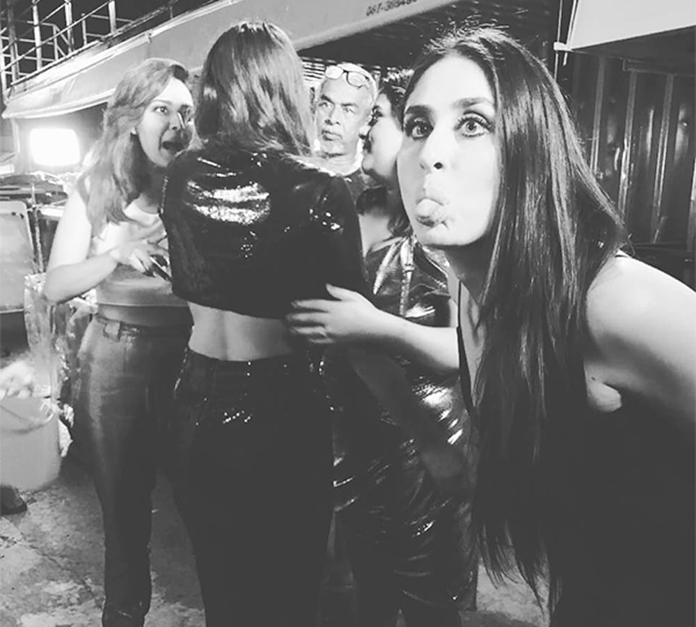 Kareena Kapoor Khan strikes a goofy pose that seems inspired by Taimur as Veere Di Wedding 