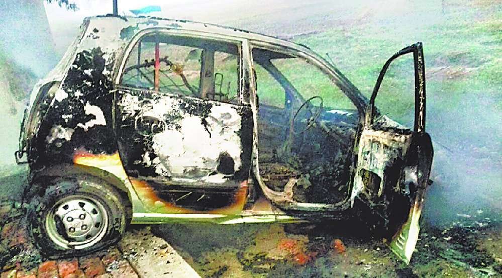Fire broke out in a car full of prohibited car