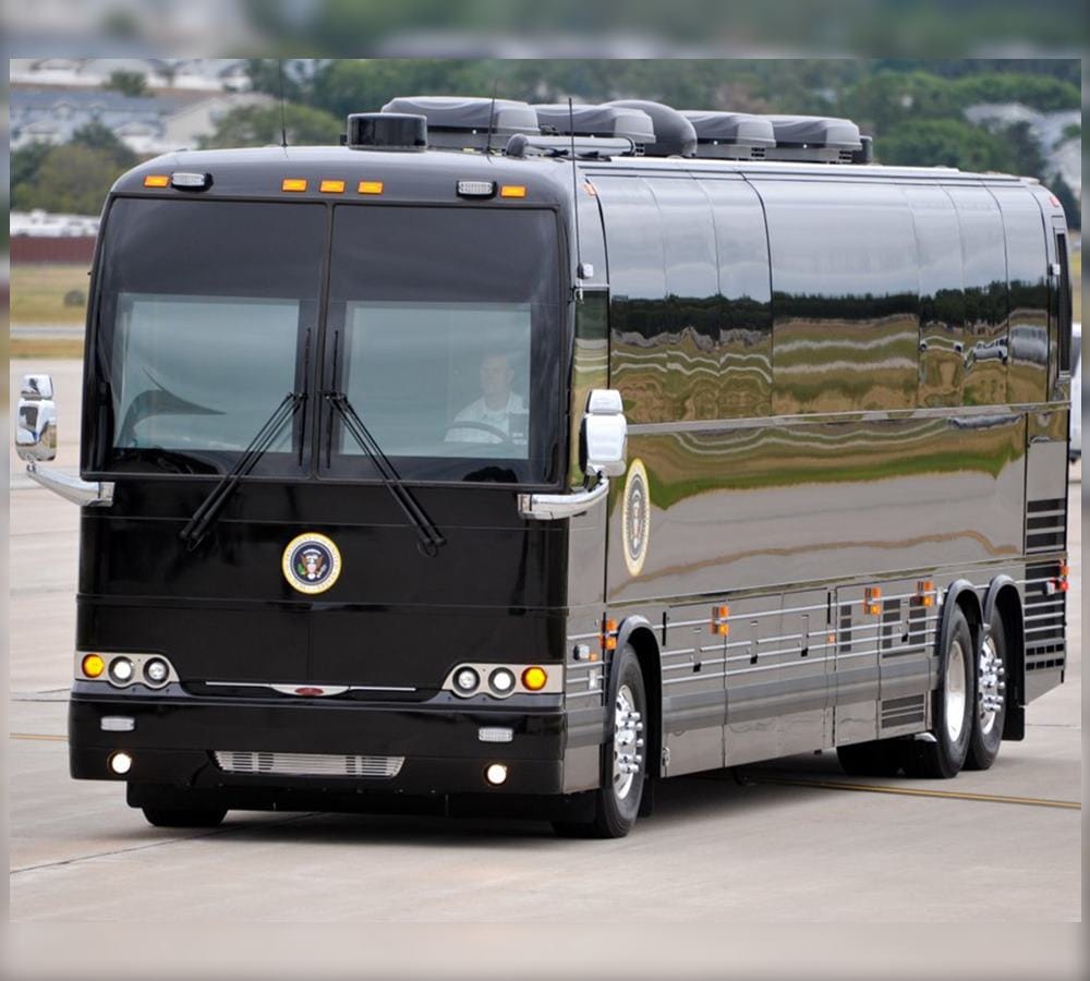 Ground Force One: US president 1.1 Million Dollar armored bus features and interior