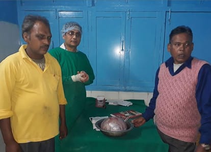 Four kilogram tumor operation in women stomach