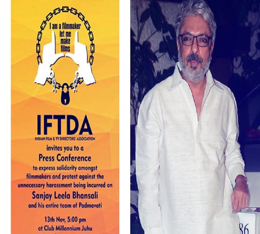 Bollywood directors will support padmavati in an iftda press conference in mumbai