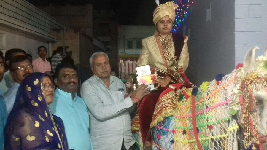 bride riding on a horse, gave message of save the daughter