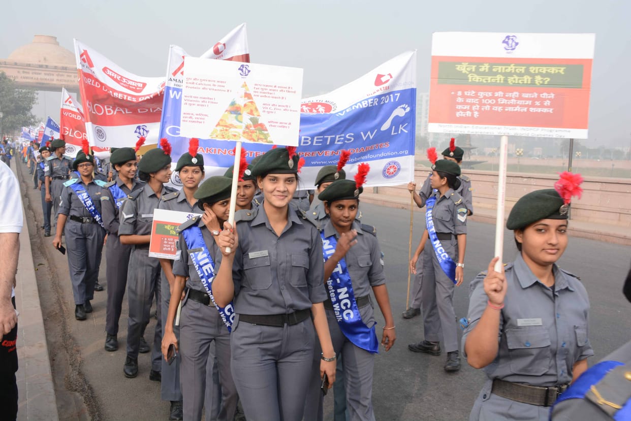 The Amar ujala foundation organized a walk on world diabetes day