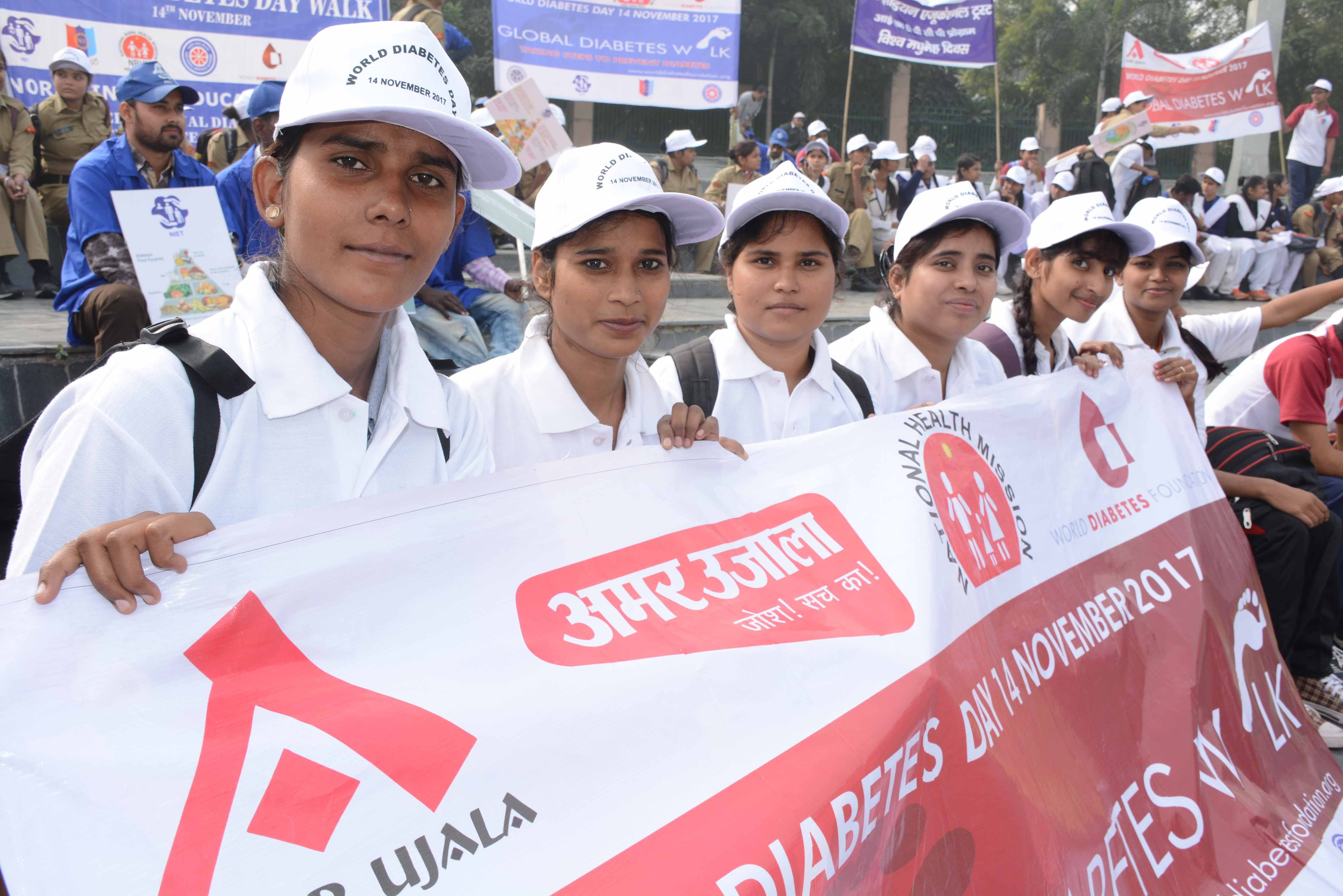 The Amar ujala foundation organized a walk on world diabetes day