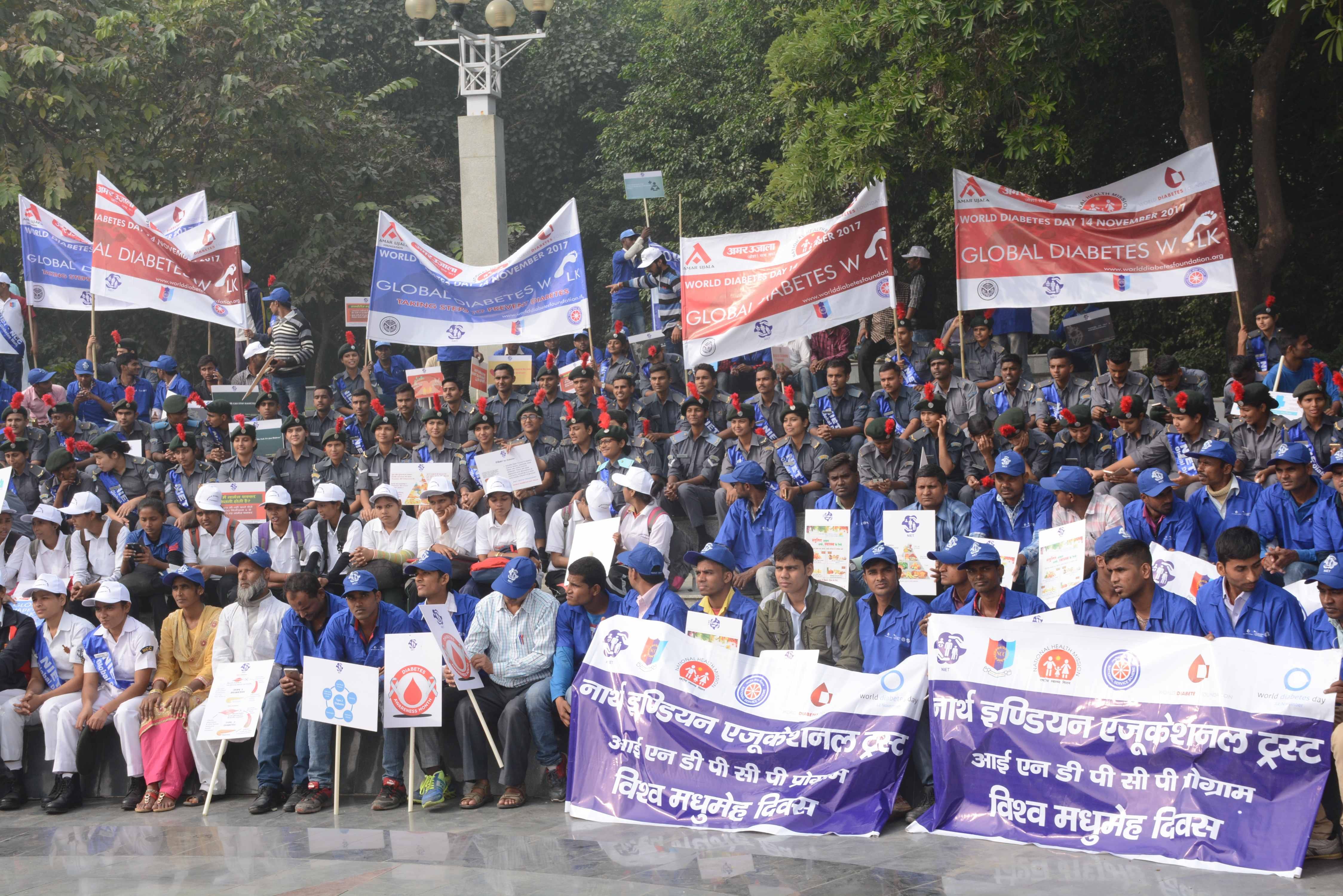 The Amar ujala foundation organized a walk on world diabetes day