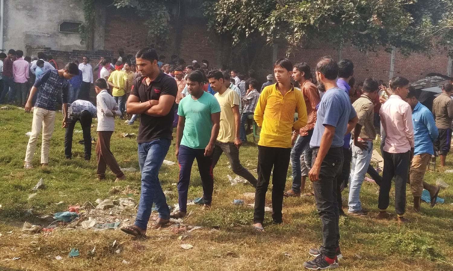 see the photos of bhadohi cracker factory explosion