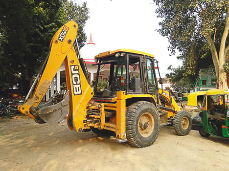 Mine caught JCB, later left in