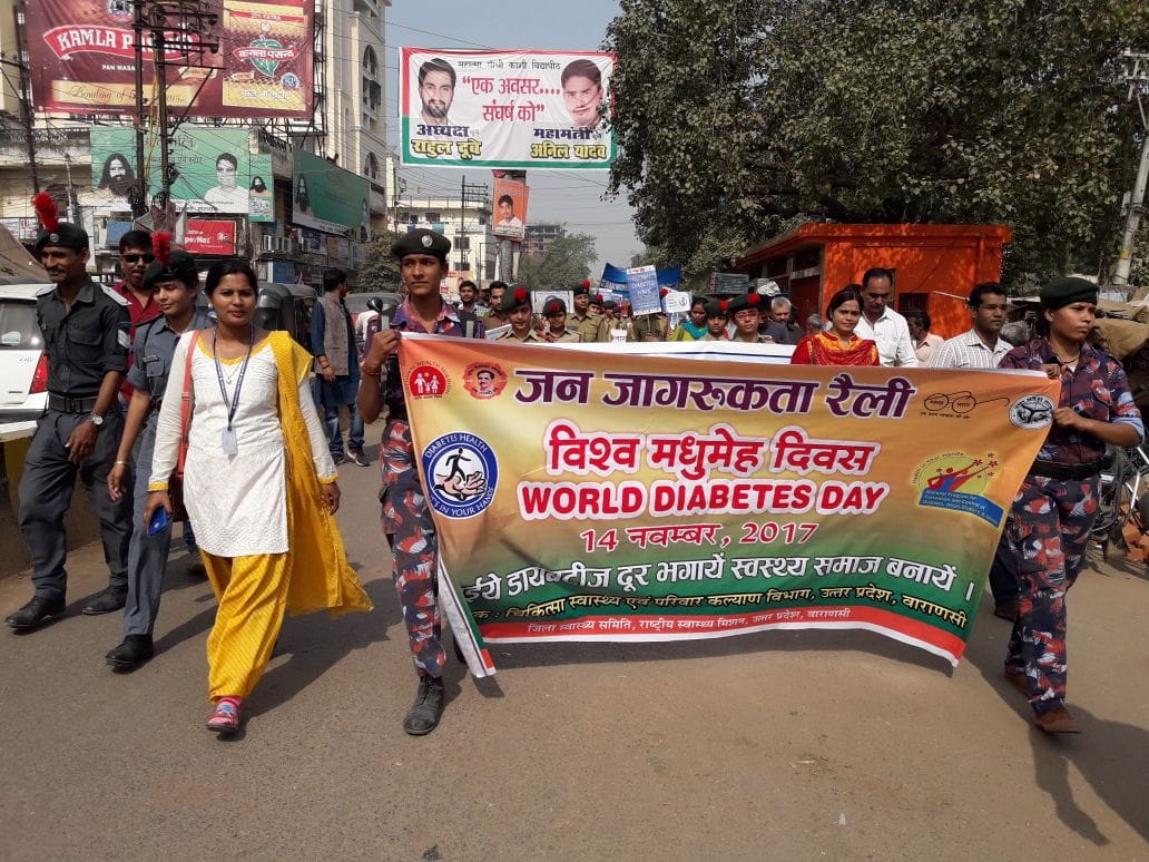 amar ujala foundation initiatives, walk against diabetes in varanasi