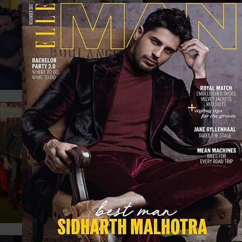 Bollywood actor Sidharth Malhotra royal photo shoot for Elle magazine 