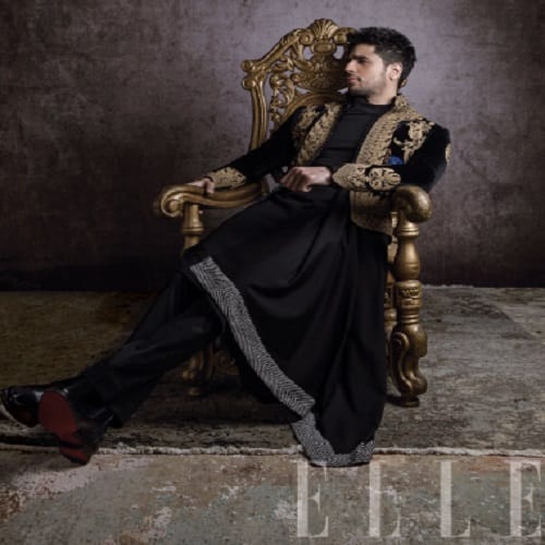Bollywood actor Sidharth Malhotra royal photo shoot for Elle magazine 