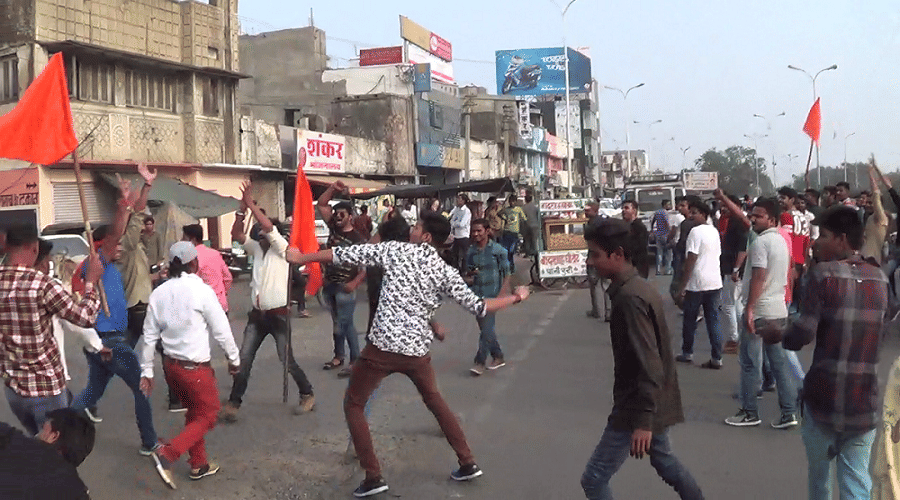 members of karni sena vandalize a cinema hall in kota
