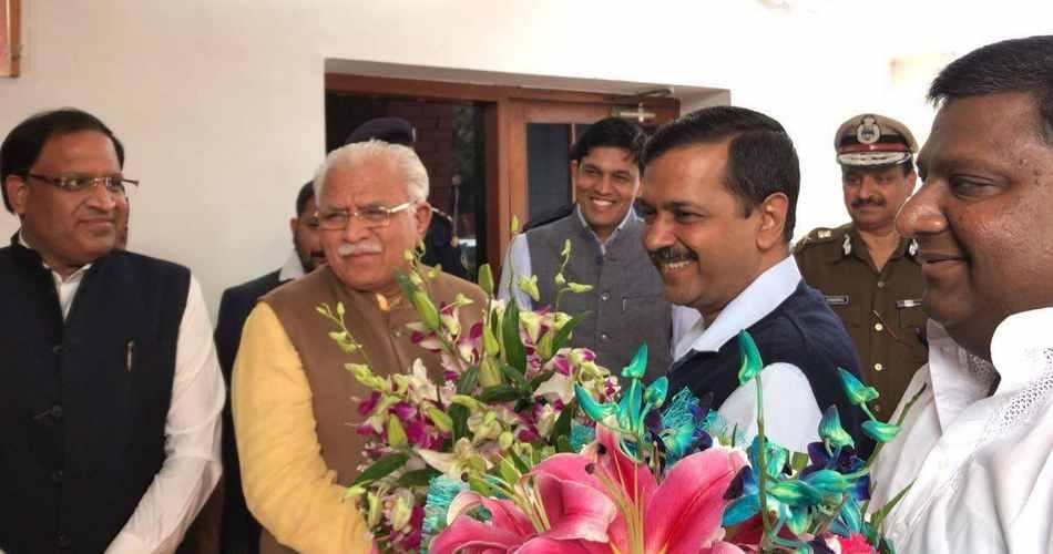 delhi cm arvind kejriwal meeting with haryana cm manohar lal khattar on smog