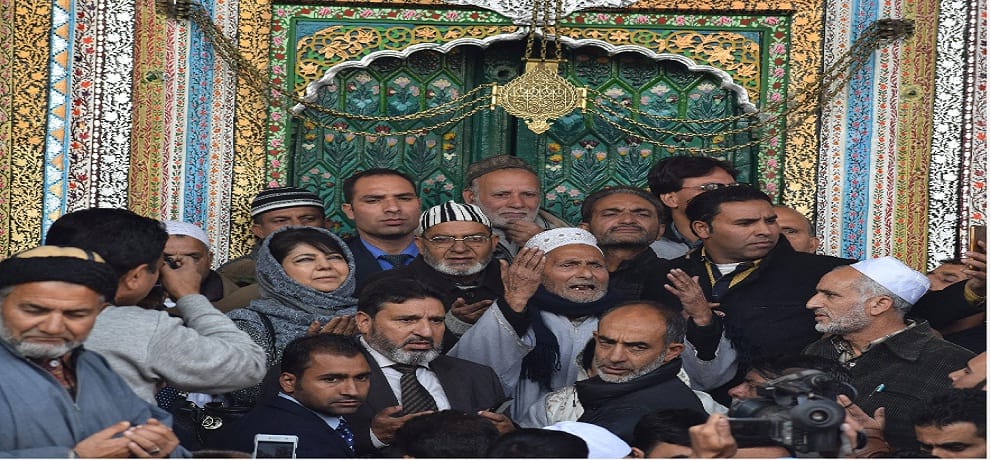 J&K Chief Minister Mehbooba Mufti visits shrine complex to assess damage