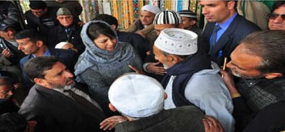 J&K Chief Minister Mehbooba Mufti visits shrine complex to assess damage