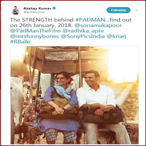 Here is first look of Akshay Kumars Padman, sonam and Radhika is looking vibrant