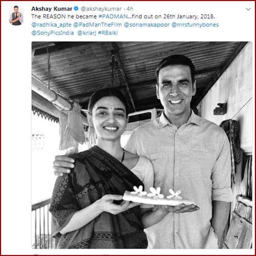 Here is first look of Akshay Kumars Padman, sonam and Radhika is looking vibrant