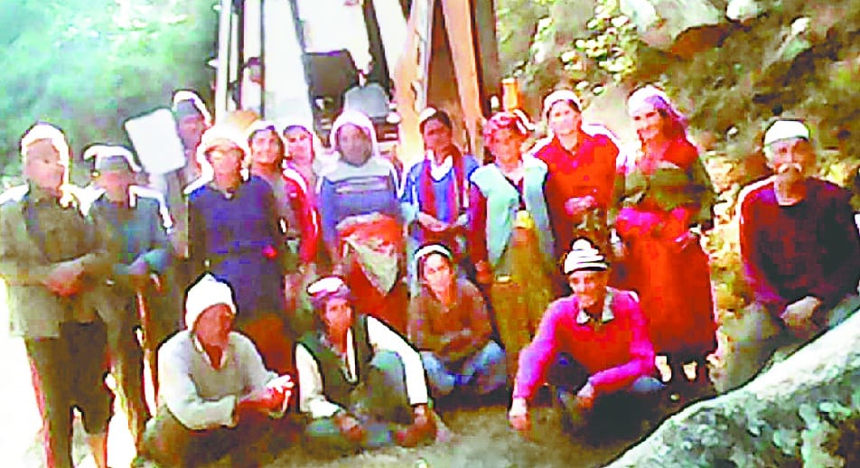Villagers stopped construction of roads