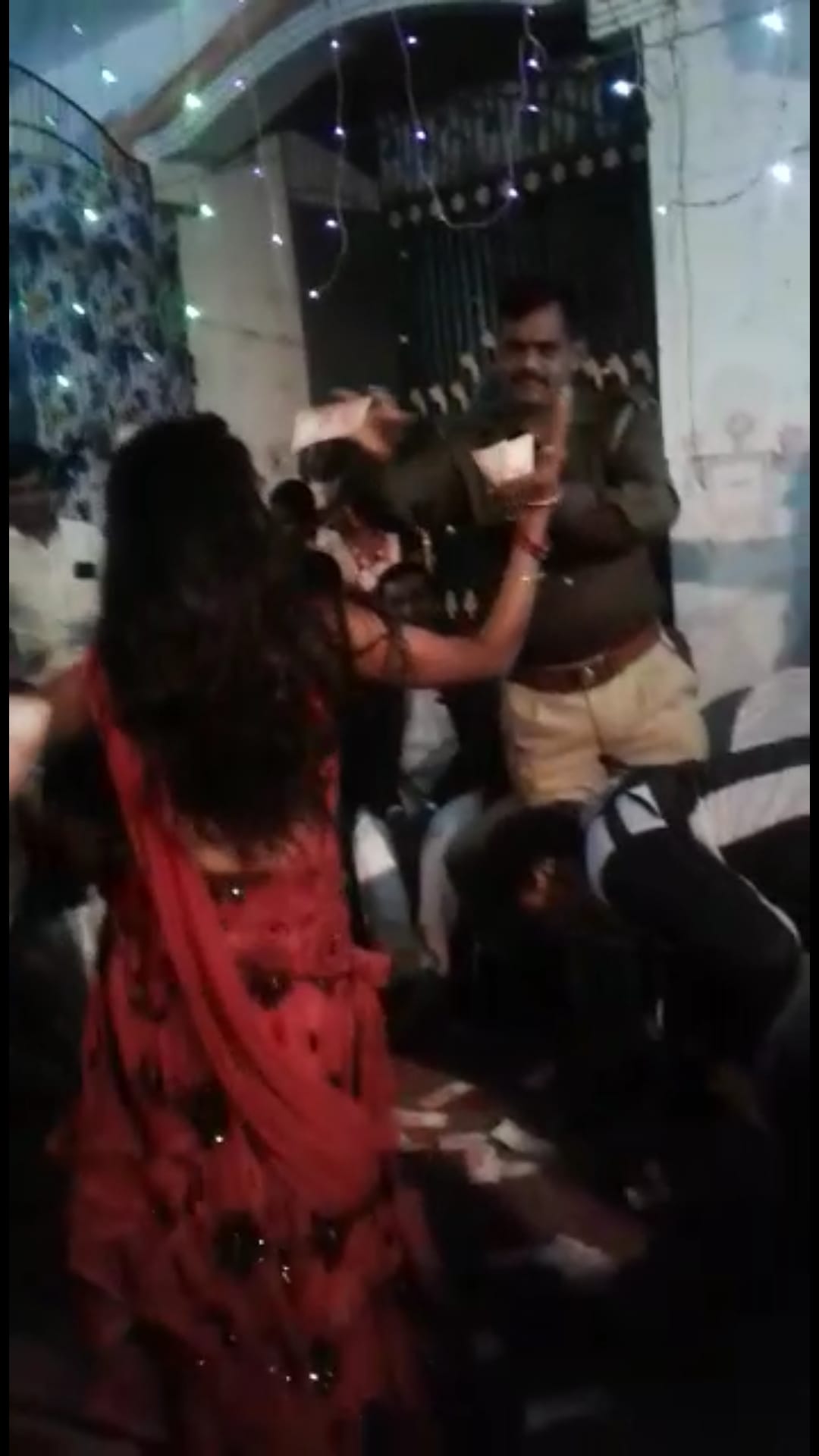 police men with a dancers in Gonda.