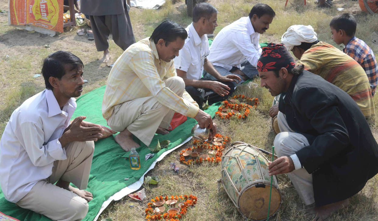 unique mela in varanasi where people use wine for worship devi