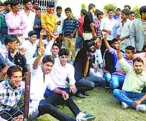 Protest against Principal after dispute.
