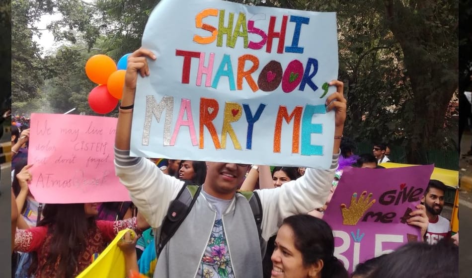 shashi tharoor gets marriage proposal in lgbtq pride march, his reply wins hearts of twitter users