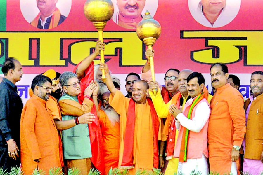 yogi adityanath sets the agenda of nikay chunav from ayodhya