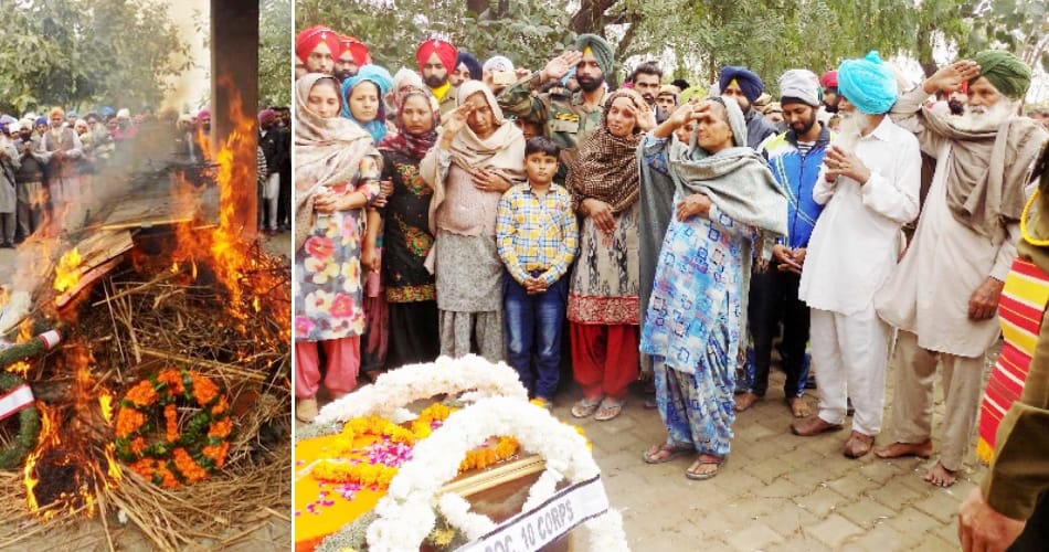 funeral of martyr manjinder singh, mansa news