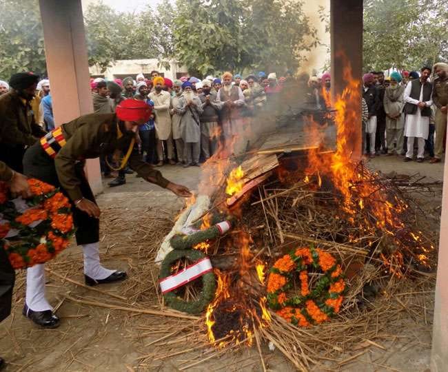 funeral of martyr manjinder singh, mansa news