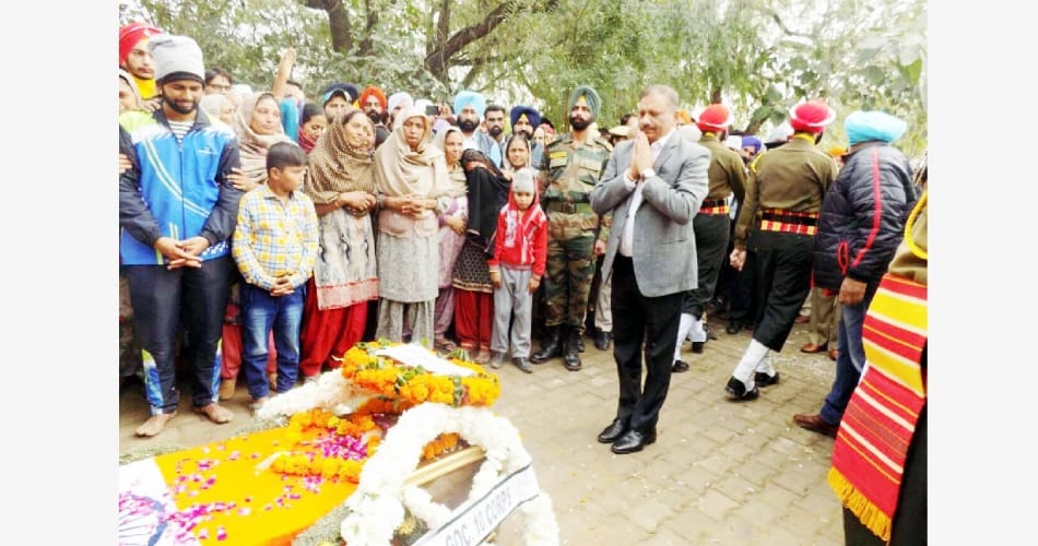 funeral of martyr manjinder singh, mansa news