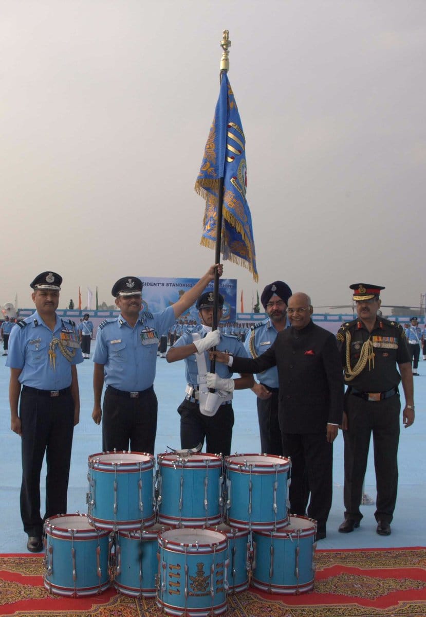 President Kovind awards standards to two IAF squadrons