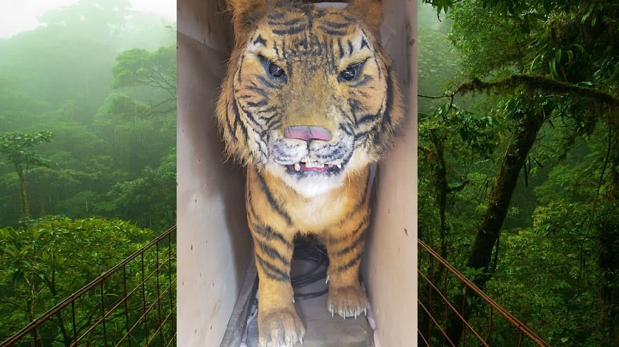 Robotic Tiger brought to the Jaipur Wax Museum